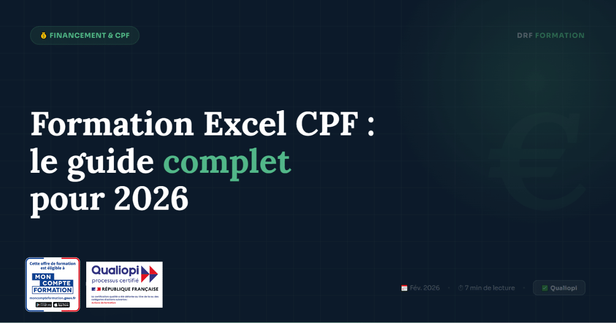 Formation Excel CPF 2026 DRF Formation
