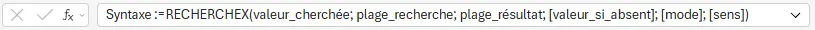 RechercheX dans excel